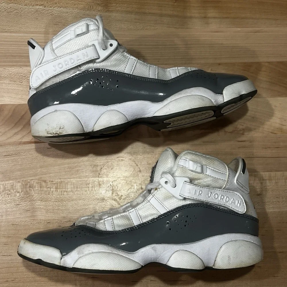 Jordan 6 Rings White‎ Cool Grey High Top Retro Sneaker, Youth Size 5.5